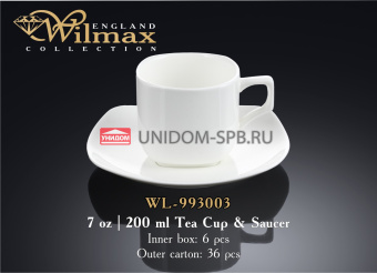 Набор: чайная чашка & блюдце 200мл     (6) (36)     WL-993003 / AB
