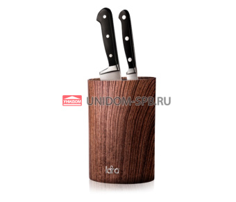 Подставка для ножей универсальная LARA WOOD овальная Soft touch     (1)     LR05-101