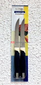 Нож Multicolor д/стейка гладкий 12,5 см синий с белым (упаковка 2шт.)     (2) (12)     23527/215