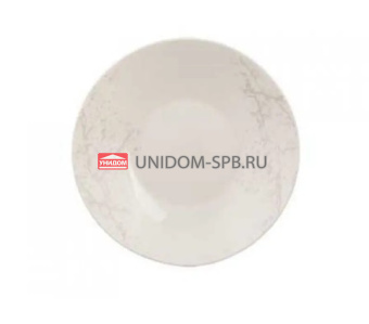 Тарелка суповая ROYAL GARDEN Marbella Silver 22,5см опаловое стекло     (36)     PO225OMS