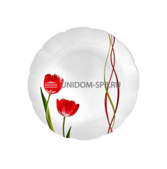 Royal Garden серия Modern Poppy M Тарелка обеденная 26,5 cм, опаловое стекло.     (36)     RG007GL