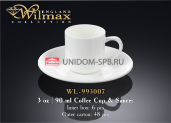 Набор: кофейная чашка & блюдце 90 мл     (6) (48)     WL-993007 / AB